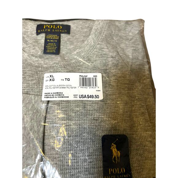 Polo Ralph Lauren Gray Thermal Long Sleeve Shirt XL NWT - Picture 4 of 5